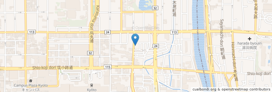 Mapa de ubicacion de 願教寺 en Japonya, 京都府, 京都市, 下京区.