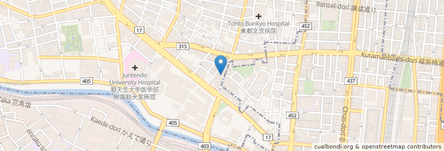 Mapa de ubicacion de 月光食堂 en 日本, 東京都, 文京区, 千代田区.