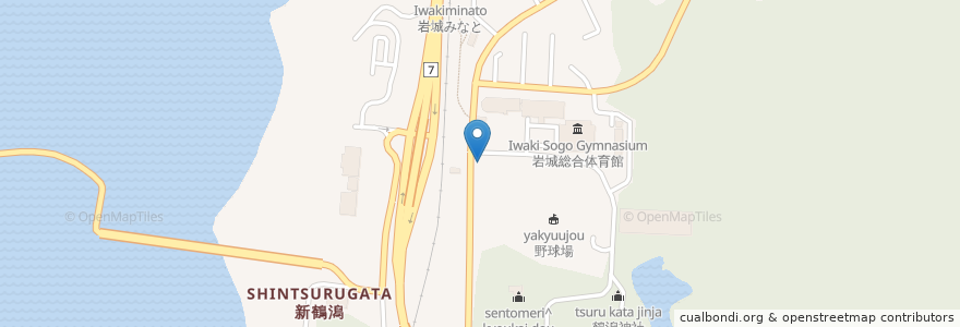 Mapa de ubicacion de 秋田銀行 岩城町支店 en Japonya, 秋田県, 由利本荘市.