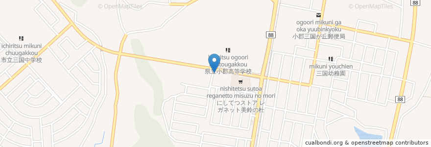 Mapa de ubicacion de そば処 武蔵 en Japonya, 福岡県, 小郡市.