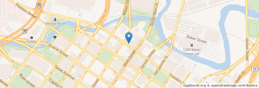 Mapa de ubicacion de Houston Watch Company en Estados Unidos De América, Texas, Houston, Harris County.