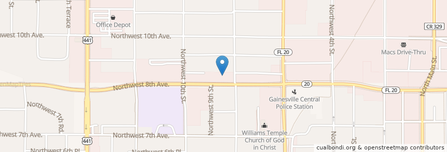 Mapa de ubicacion de Dr. Odom & Dr. Pinkert en الولايات المتّحدة الأمريكيّة, فلوريدا, Alachua County, City Of Gainesville Municipal Boundaries, Gainesville.