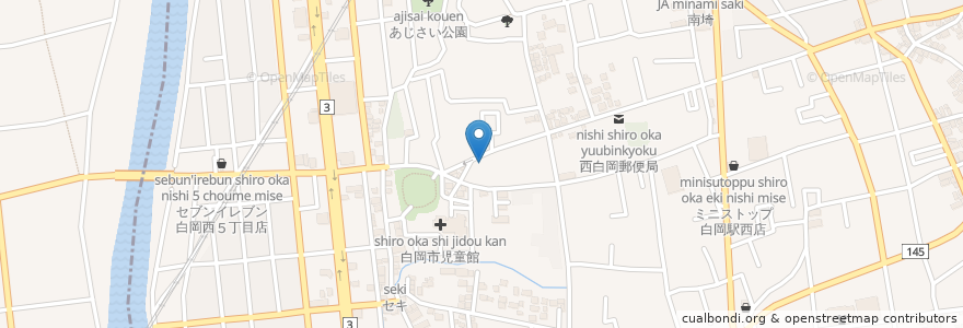 Mapa de ubicacion de 八幡神社駐車場 en 日本, 埼玉県, 白岡市.