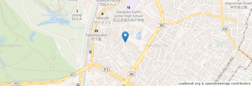 Mapa de ubicacion de Sanrio en 日本, 東京都, 渋谷区.