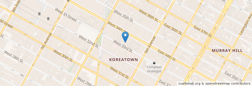 Mapa de ubicacion de Kawande Martin Cafe en Соединённые Штаты Америки, Нью-Йорк, Нью-Йорк, Округ Нью-Йорк, Манхэттен, Manhattan Community Board 5.