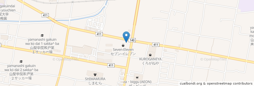 Mapa de ubicacion de デニーズ en 일본, 야마나시현, 고후시.