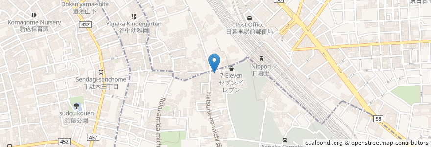 Mapa de ubicacion de タンセイ en 日本, 東京都, 台東区.
