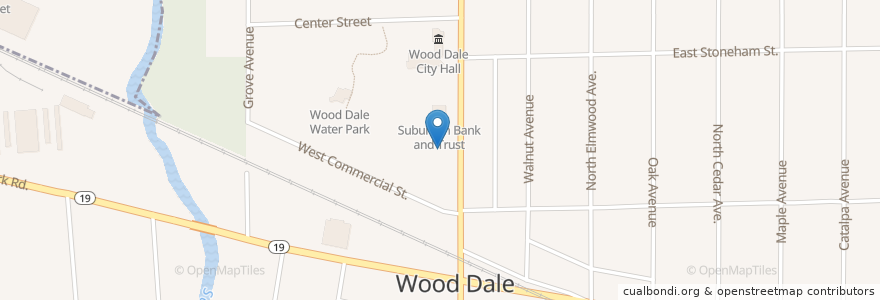 Mapa de ubicacion de White Cottage Pizzeria en Estados Unidos De América, Illinois, Dupage County, Wood Dale.