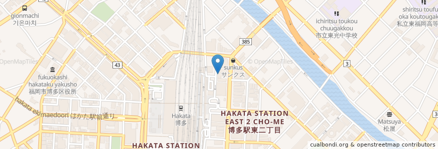 Mapa de ubicacion de 日本海庄や en Япония, Фукуока, 福岡市, 博多区.