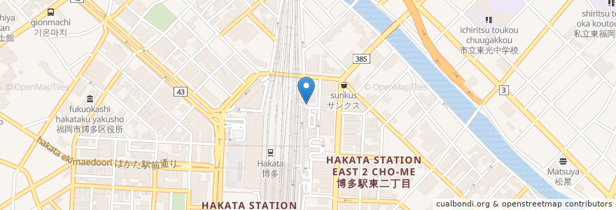 Mapa de ubicacion de 居酒屋甚六 en Japão, 福岡県, 福岡市, 博多区.