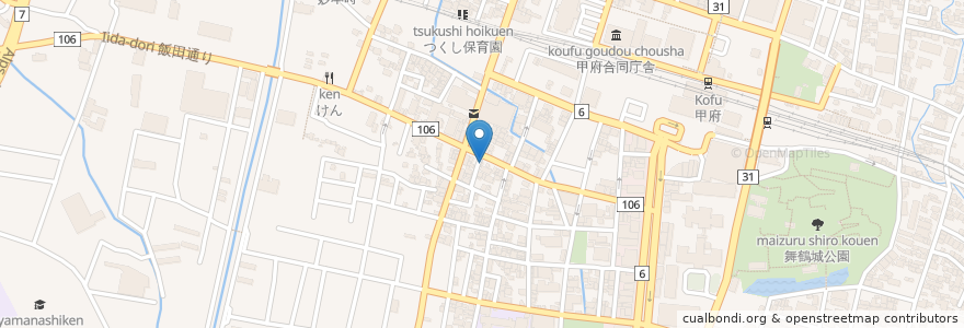 Mapa de ubicacion de ピザハット en Giappone, Prefettura Di Yamanashi, 甲府市.