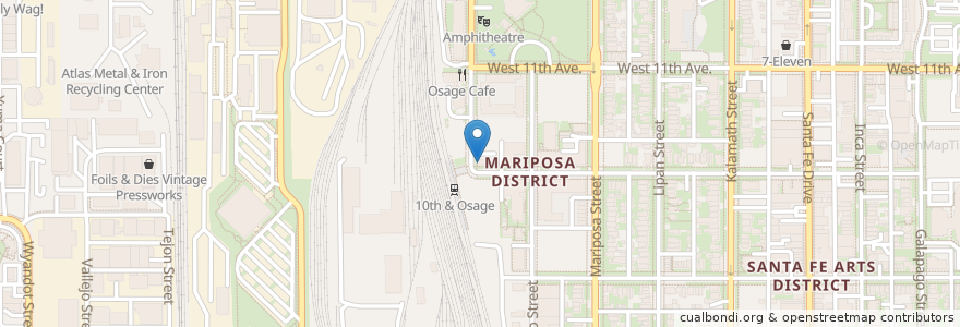 Mapa de ubicacion de Buckhorn Exchange en United States, Colorado, Denver County, Denver.