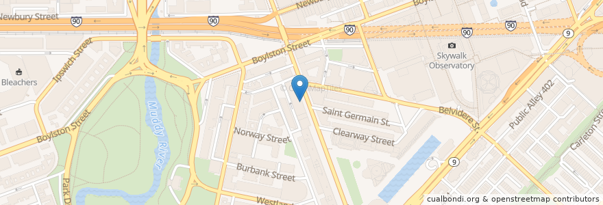 Mapa de ubicacion de Bridal Studios recording & voice en États-Unis D'Amérique, Massachusetts, Suffolk County, Boston.