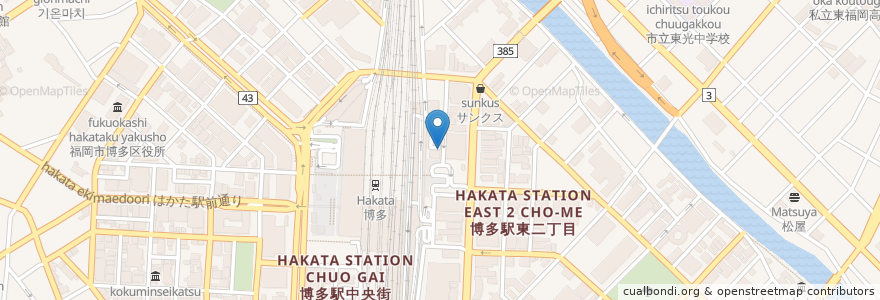 Mapa de ubicacion de リンガーハット en Japão, 福岡県, 福岡市, 博多区.
