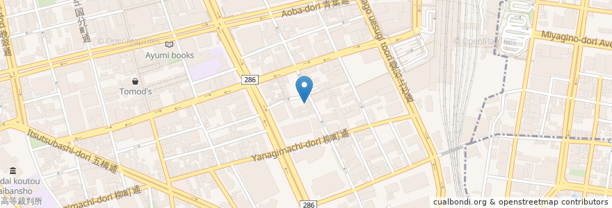 Mapa de ubicacion de 酒Bar en Japão, 宮城県, 仙台市, 青葉区.