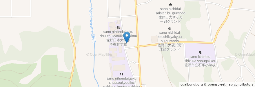 Mapa de ubicacion de 佐野日大バスターミナル en 일본, 도치기현, 佐野市.