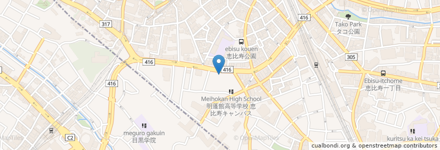 Mapa de ubicacion de Amapola en 日本, 東京都, 目黒区.