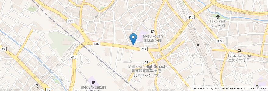 Mapa de ubicacion de Kintan en Japan, 東京都, 目黒区.