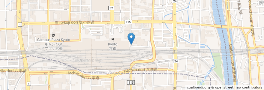 Mapa de ubicacion de JEUGIA en اليابان, 京都府, 京都市, 下京区.