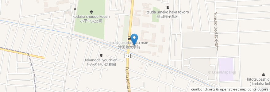 Mapa de ubicacion de 津田梅子記念交流館 en Япония, Токио, Кодайра.