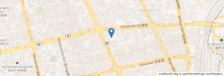 Mapa de ubicacion de 瀬上整形外科医院 en Japan, Präfektur Miyagi, 仙台市, 青葉区.
