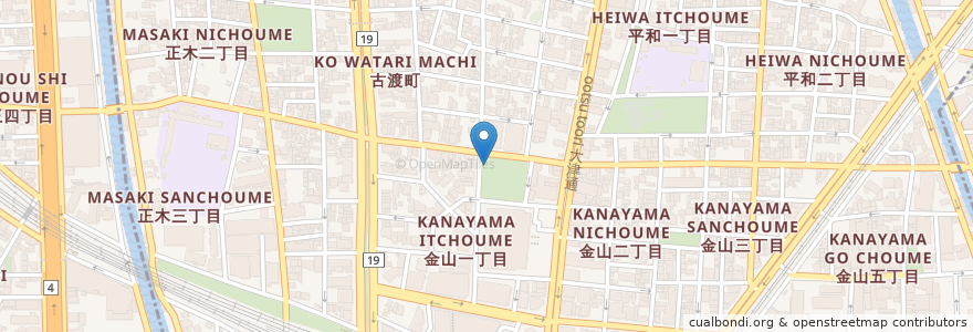 Mapa de ubicacion de 名古屋市営古沢公園駐車場 en Japan, Aichi Prefecture, Nagoya, Naka Ward.