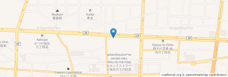 Mapa de ubicacion de はま寿司 仙台六丁の目店 en Giappone, 宮城県, 仙台市, 若林区.