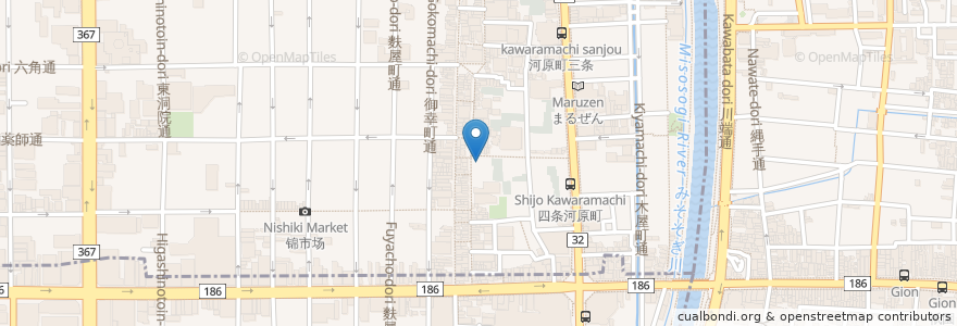 Mapa de ubicacion de 安養寺(傾蓮華寺) en Japón, Prefectura De Kioto, Kioto, 中京区.