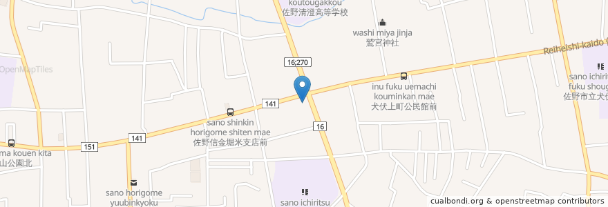 Mapa de ubicacion de エッソ佐野堀米東SS en Japan, Präfektur Tochigi, 佐野市.