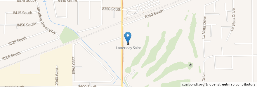 Mapa de ubicacion de Latter-day Saint en Estados Unidos Da América, Utah, Salt Lake County, West Jordan.