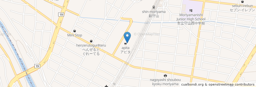 Mapa de ubicacion de ドラッグユタカ en 일본, 아이치현, 나고야 시, 守山区.