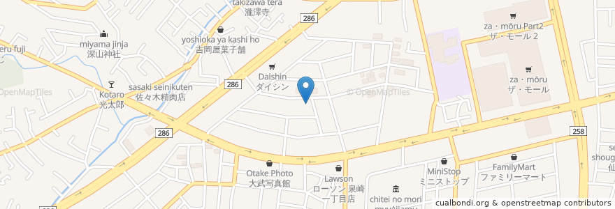 Mapa de ubicacion de Kano Nanairo Nursery School en Japan, Miyagi Prefecture, Sendai, Taihaku Ward.