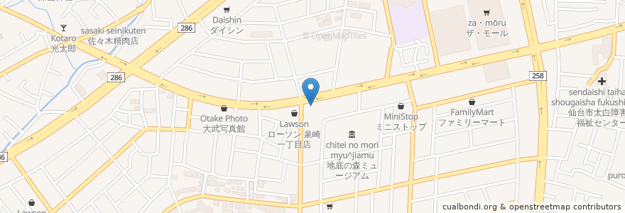 Mapa de ubicacion de Korakuen en Japan, Miyagi Prefecture, Sendai, Taihaku Ward.