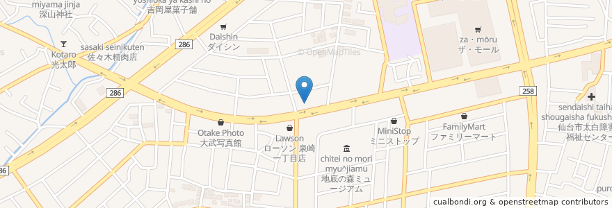 Mapa de ubicacion de ドミノ・ピザ 長町南店 en Япония, Мияги, 仙台市, 太白区.