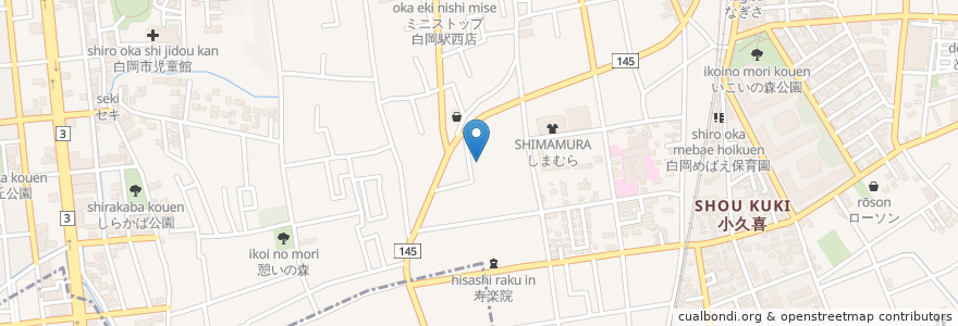 Mapa de ubicacion de 小久喜区民会館 en Japão, 埼玉県, 白岡市.