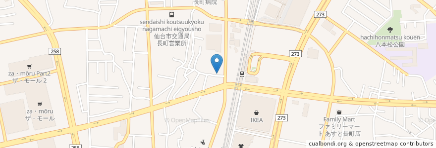 Mapa de ubicacion de やき鳥 俊雲 en 日本, 宮城県, 仙台市, 太白区.