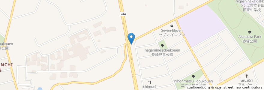 Mapa de ubicacion de Cocos en 日本, 茨城県, 筑波市.