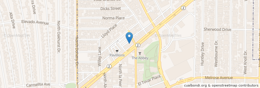 Mapa de ubicacion de Chase en Amerika Syarikat, California, Los Angeles County, Los Angeles, West Hollywood.