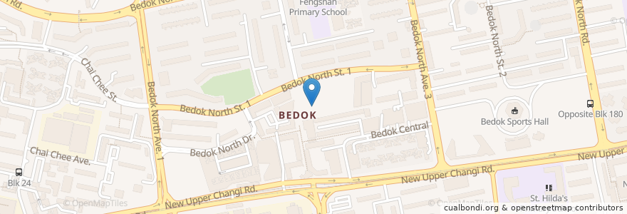 Mapa de ubicacion de Bedok Public Library en 新加坡, 东南区.