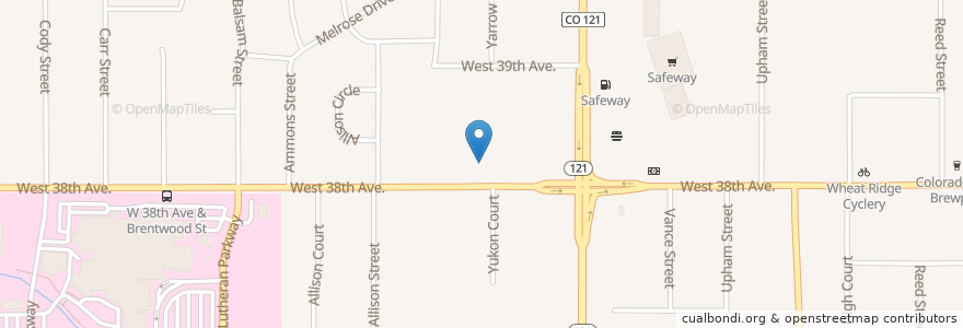 Mapa de ubicacion de Subway en 미국, 콜로라도, Jefferson County, Wheat Ridge.