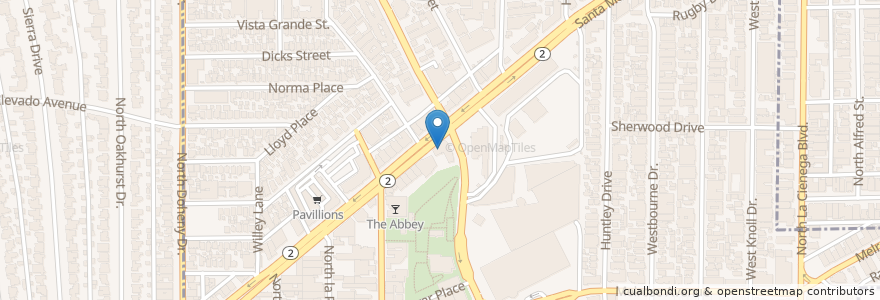 Mapa de ubicacion de Yoshiharu Japanese Ramen en 美利坚合众国/美利堅合眾國, 加利福尼亚州/加利福尼亞州, 洛杉矶县, 洛杉矶, West Hollywood.