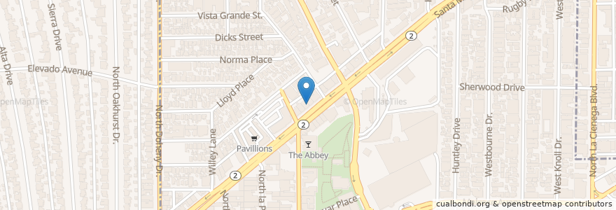 Mapa de ubicacion de Guisados en 미국, 캘리포니아주, Los Angeles County, 로스앤젤레스, West Hollywood.