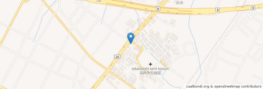 Mapa de ubicacion de 吉野家 en 일본, 도야마현, 高岡市.