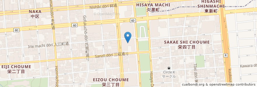 Mapa de ubicacion de まるは食堂8F en 日本, 愛知県, 名古屋市, 中区.