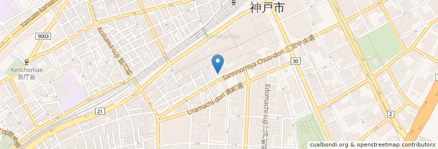 Mapa de ubicacion de パティスリートゥーストゥース en Japón, Prefectura De Hyōgo, 神戸市, 中央区.