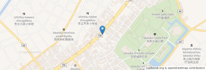 Mapa de ubicacion de ろうきん en 일본, 도야마현, 高岡市.