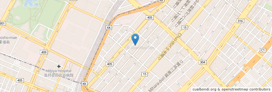 Mapa de ubicacion de 銀座古川７Ｆ en Giappone, Tokyo.