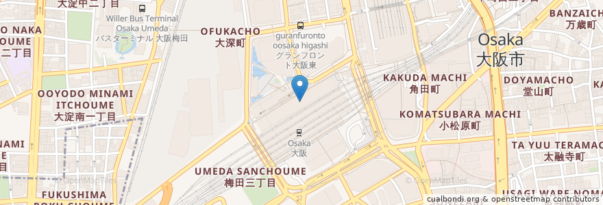 Mapa de ubicacion de サラベス en 日本, 大阪府, 大阪市, 北区.