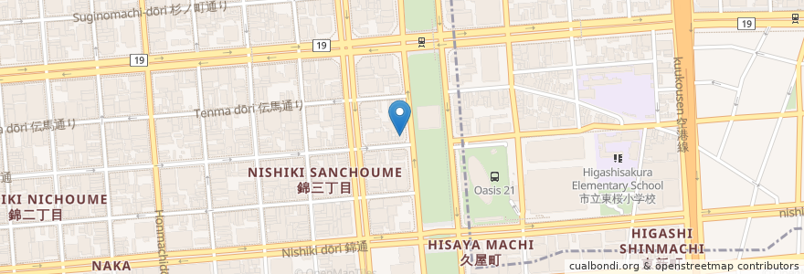 Mapa de ubicacion de ハーブス en Japon, Préfecture D'Aichi, 名古屋市, 中区.