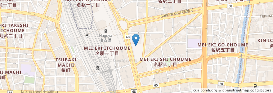 Mapa de ubicacion de ピエールマルコリーニ en Japonya, 愛知県, 名古屋市, 中村区.